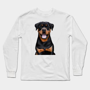 Cute Rottweiler Drawing Long Sleeve T-Shirt